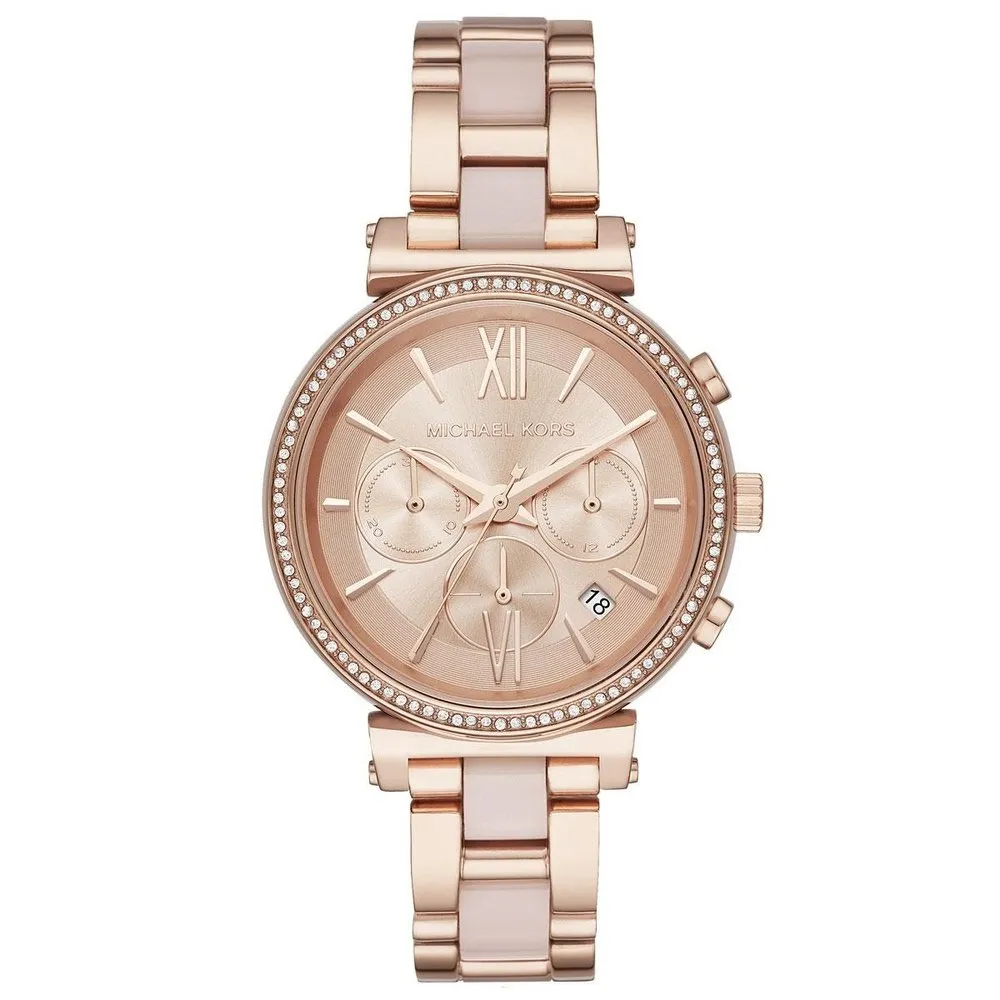 Michael Kors MK6560 Sofie Chronograph Rose Dial Ladies Watch sold by Watch & Watch