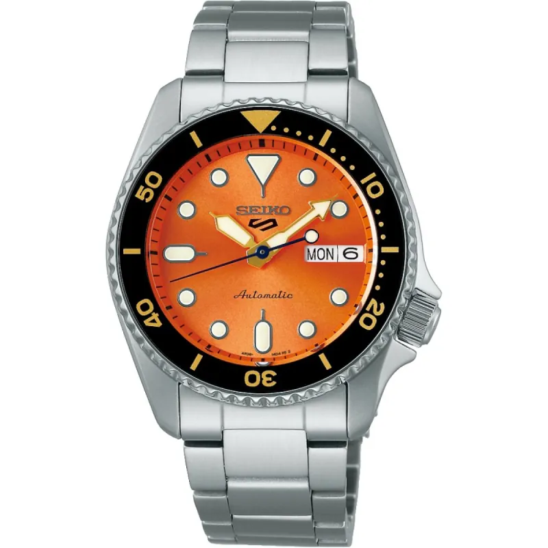 Seiko 5 Sports SRPK35K1 SKX Midi Reissue Orange Dial Automatic Men's Watch made by Seiko