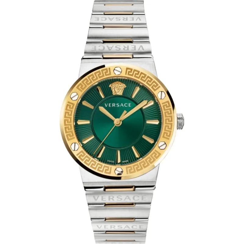 Versace VEVH00720 Greca Logo Two-Tone Green Ladies Watch sold by Watch & Watch