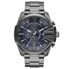 Diesel DZ4329 Mega Chief Chronograph Blue Dial Gunmetal Ion-plated Men's Watch sold by Watch & Watch