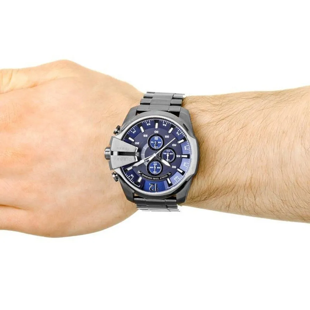 Diesel DZ4329 Mega Chief Chronograph Blue Dial Gunmetal Ion-plated Men's Watch sold by Watch & Watch product image thumbnail 4