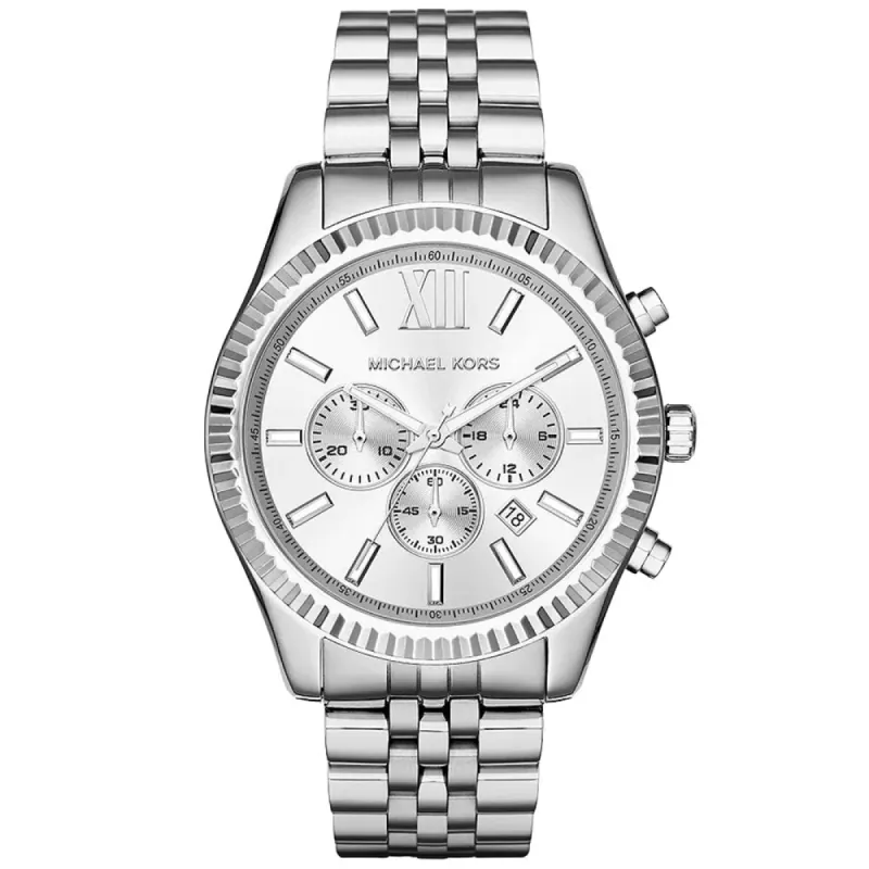 Michael Kors MK8405 Lexington Silver Men's Watch sold by Watch & Watch