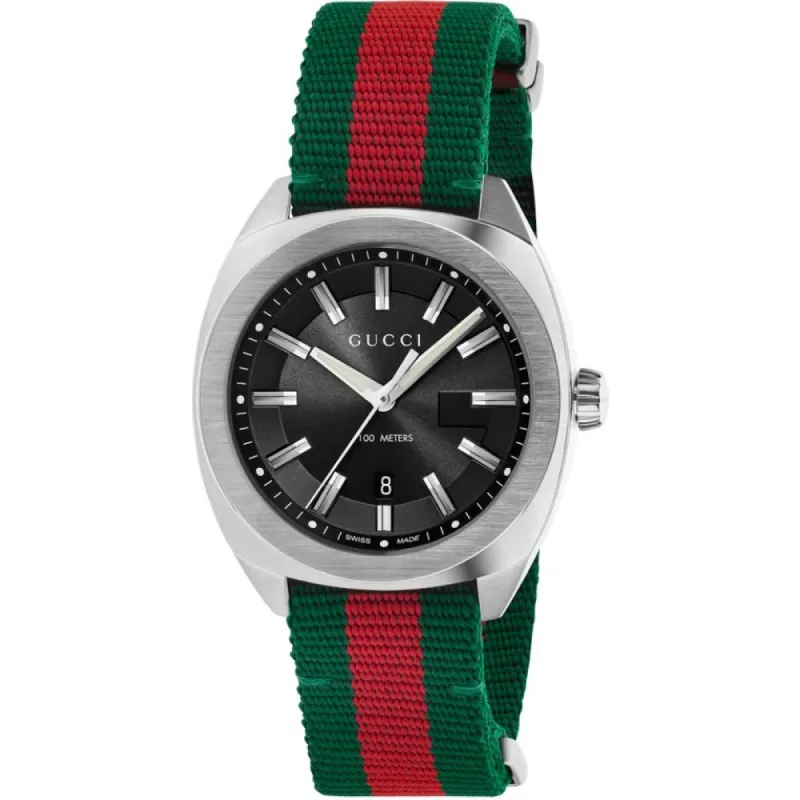 Gucci YA142305 GG2570 Black Canvas 41mm Men's Watch sold by Watch & Watch