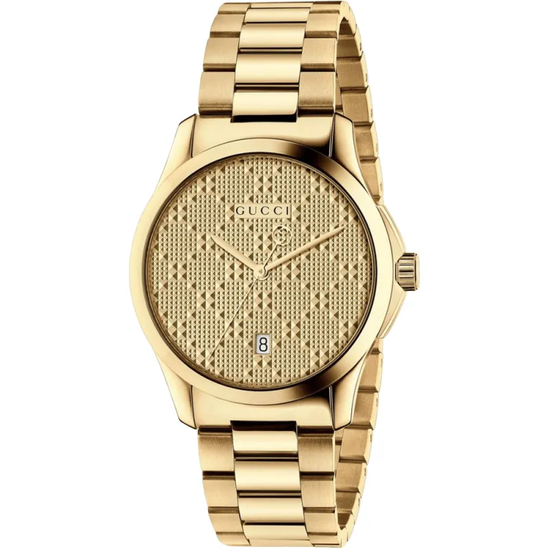 Gucci YA126461 G-Timeless Yellow Gold Dial Unisex Watch sold by Watch & Watch