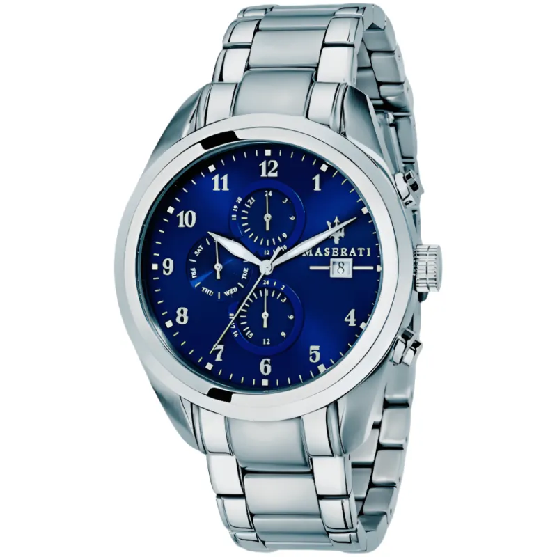 Maserati R8853112505 Traguardo Chronograph Blue Dial Men's Watch sold by Watch & Watch