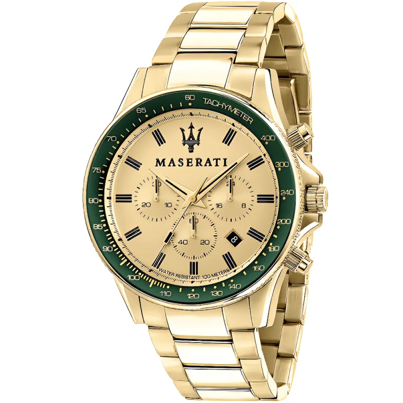 Maserati R8873640005 Sfida Chronograph Gold Dial Men's Watch sold by Watch & Watch