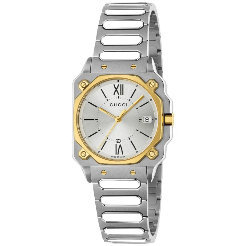 Gucci YA166506 G-Flat Silver Dial Unisex Watch sold by Watch & Watch