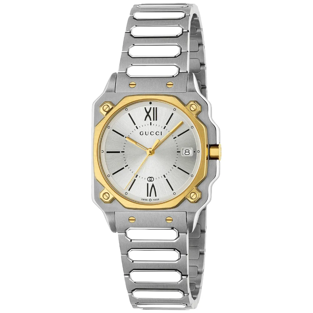 Gucci YA166506 G-Flat Silver Dial Unisex Watch sold by Watch & Watch
