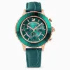 Swarovski Octea Lux Chrono Watch, Leather Strap, Green, Rose-Gold Tone PVD sold by Watch & Watch