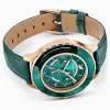 Swarovski Octea Lux Chrono Watch, Leather Strap, Green, Rose-Gold Tone PVD sold by Watch & Watch