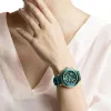 Swarovski Octea Lux Chrono Watch, Leather Strap, Green, Rose-Gold Tone PVD sold by Watch & Watch