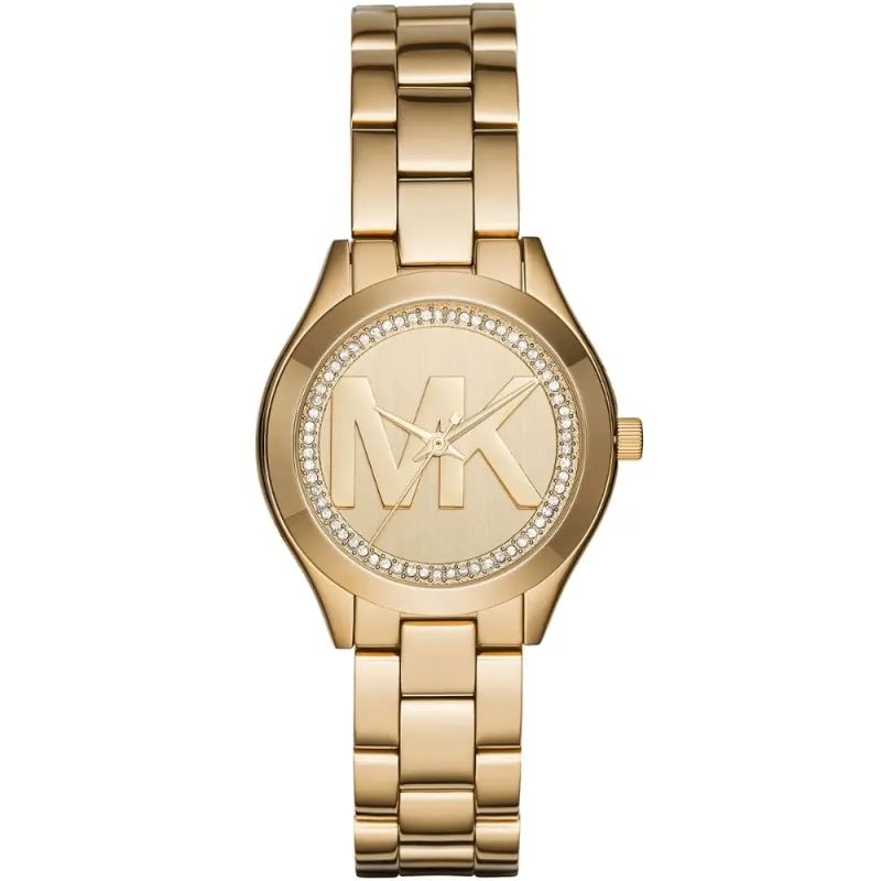 Michael Kors MK3477 Slim Runway Gold Dial Ladies Watch sold by Watch & Watch