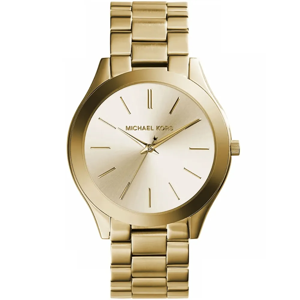 Michael Kors MK3179 Slim Runway Gold Dial Ladies Watch sold by Watch & Watch