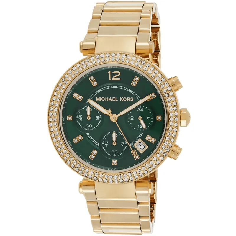 Michael Kors MK6263 Parker Green Dial Chronograph Ladies Watch sold by Watch & Watch