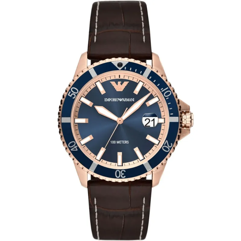 Emporio Armani AR11556 Diver Blue Dial Men's Watch made by Emporio Armani