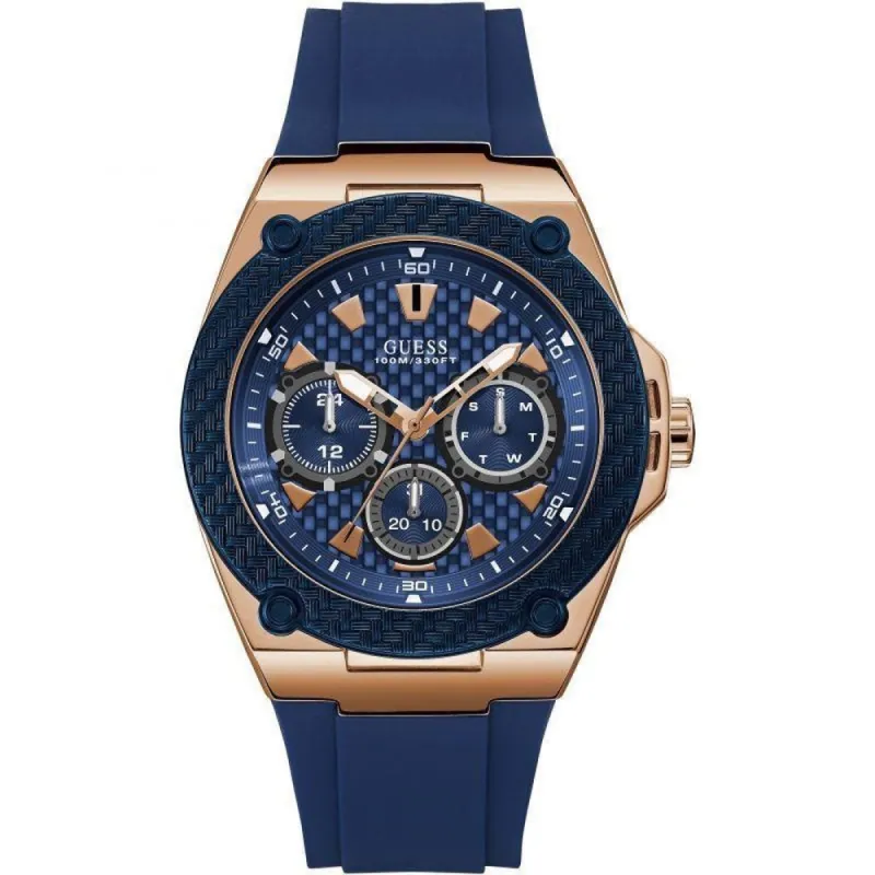 Guess W1049G2 Legacy Blue Dial Blue Silicone Men's Watch sold by Watch & Watch