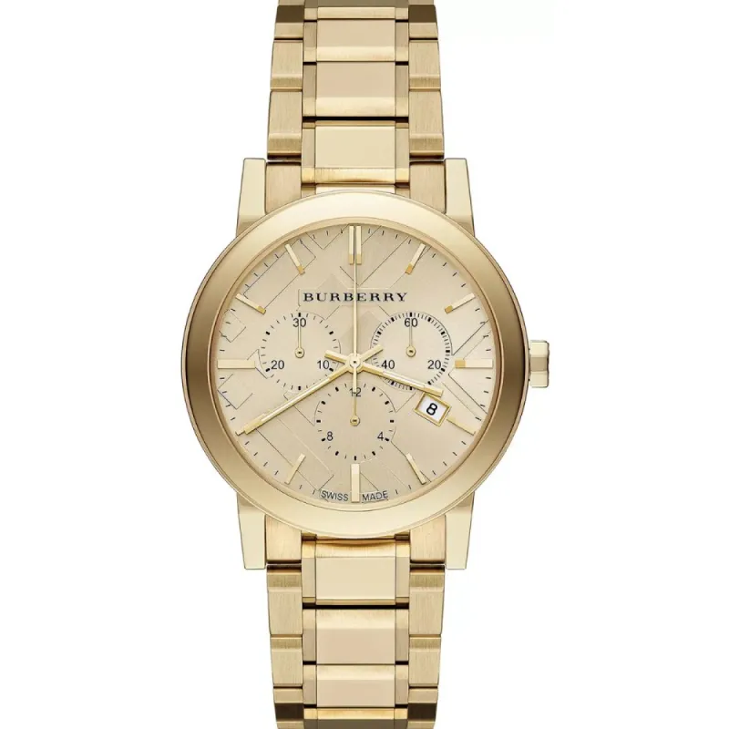 Burberry BU9753 City Chronograph Gold Dial Men's Watch made by Burberry