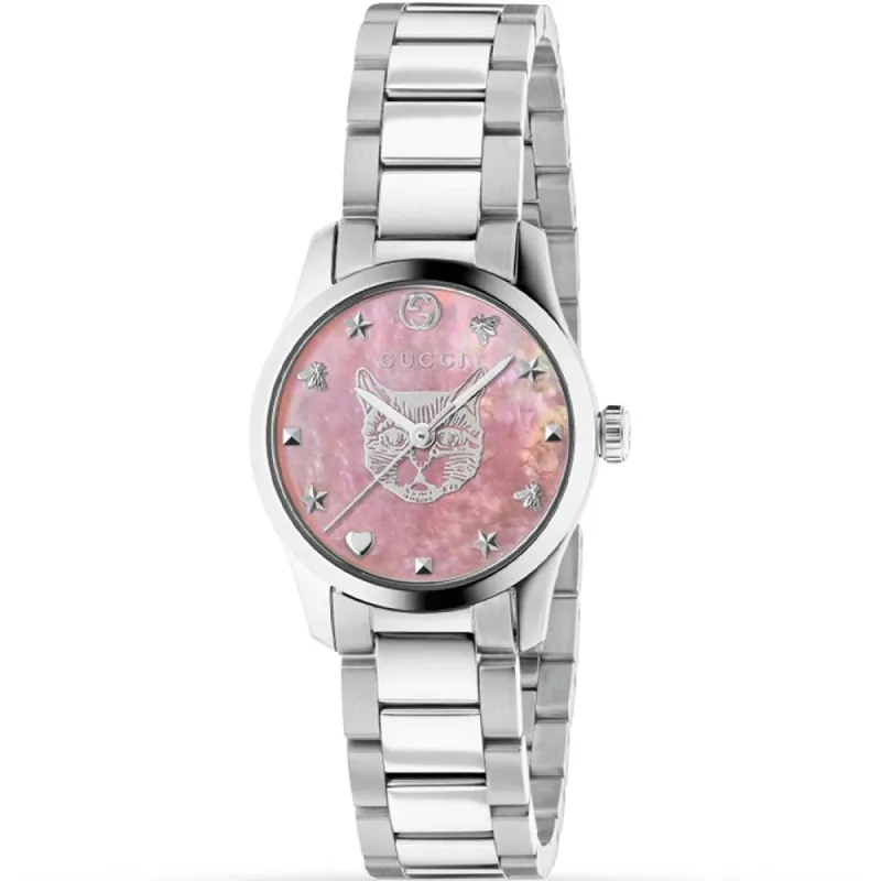 Gucci YA1265013 G-Timeless 27mm Ladies Pink Dial Watch sold by Watch & Watch