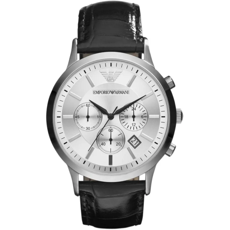 Emporio Armani AR2432 Men's Silver Dial Chronograph Watch sold by Watch & Watch