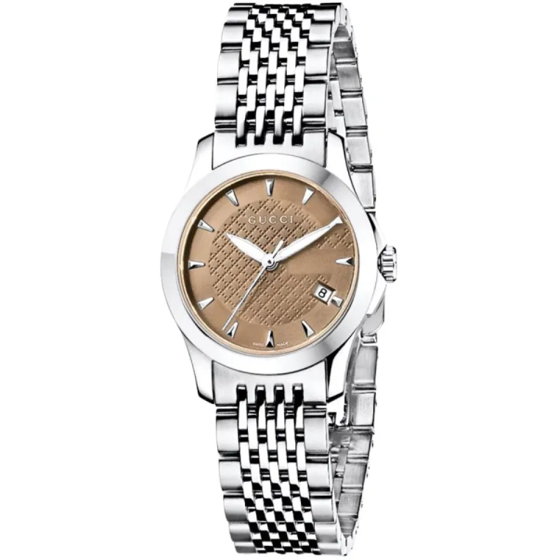Gucci YA126503 G-Timeless Brown Dial Ladies Watch sold by Watch & Watch