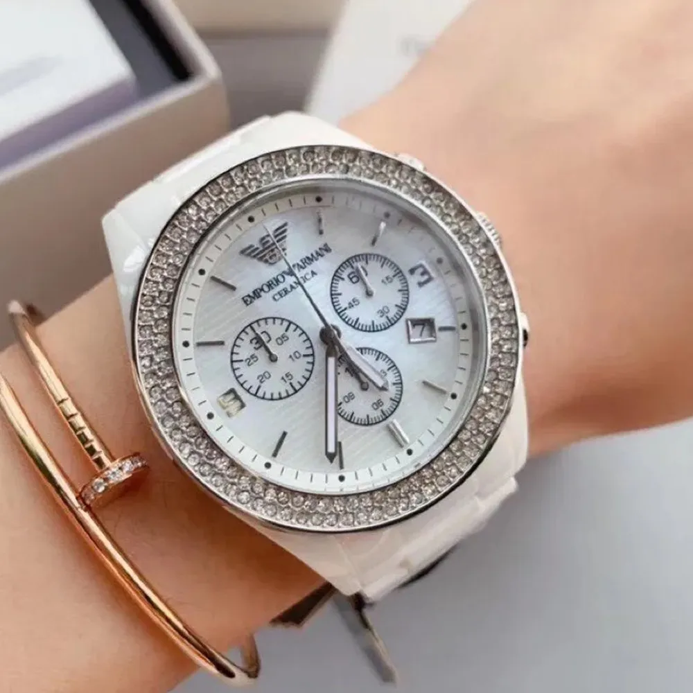 Emporio Armani AR1456 Ceramica Crystal White Ladies Watch sold by Watch & Watch product image thumbnail 4