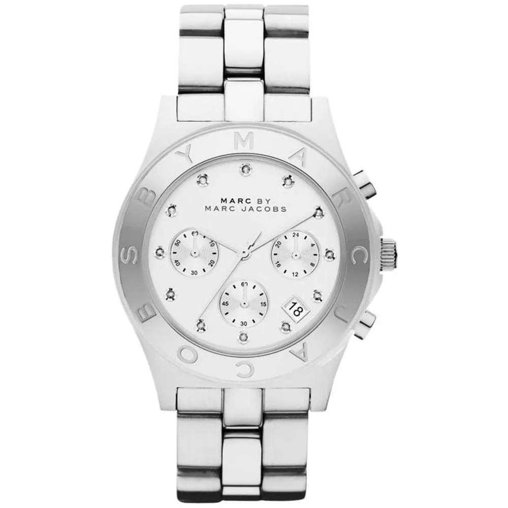 Marc Jacobs MBM3100 Blade Silver White Ladies Watch sold by Watch & Watch