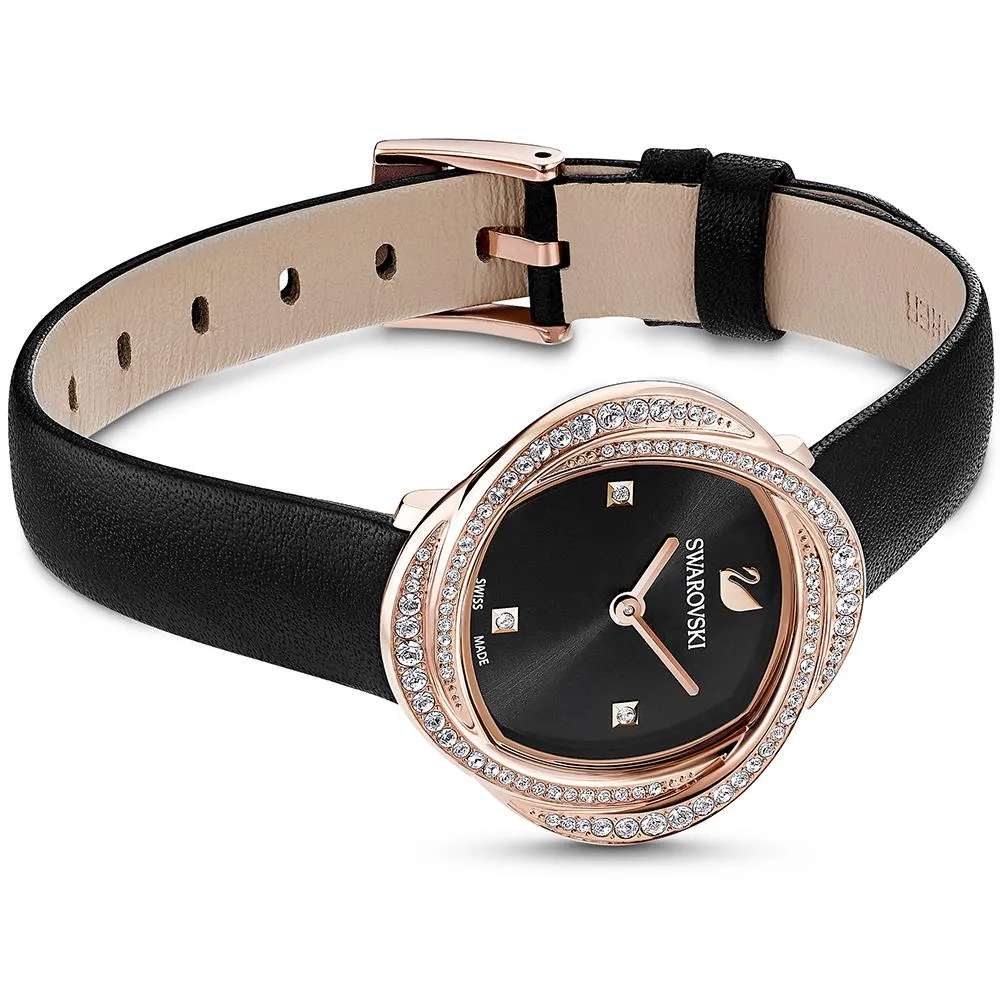 Swarovski 5552421 Crystal Leather Strap Black Rose Gold Tone Women's Watch sold by Watch & Watch product image thumbnail 4