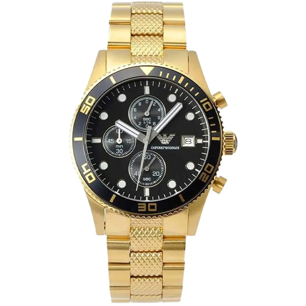 Emporio Armani AR5857 Men's Chronograph Watch Gold sold by Watch & Watch