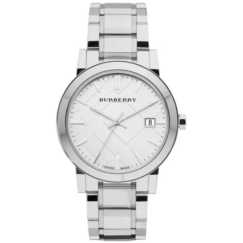 Burberry BU9000 Silver Dial Stainless Steel Unisex Watch sold by Watch & Watch