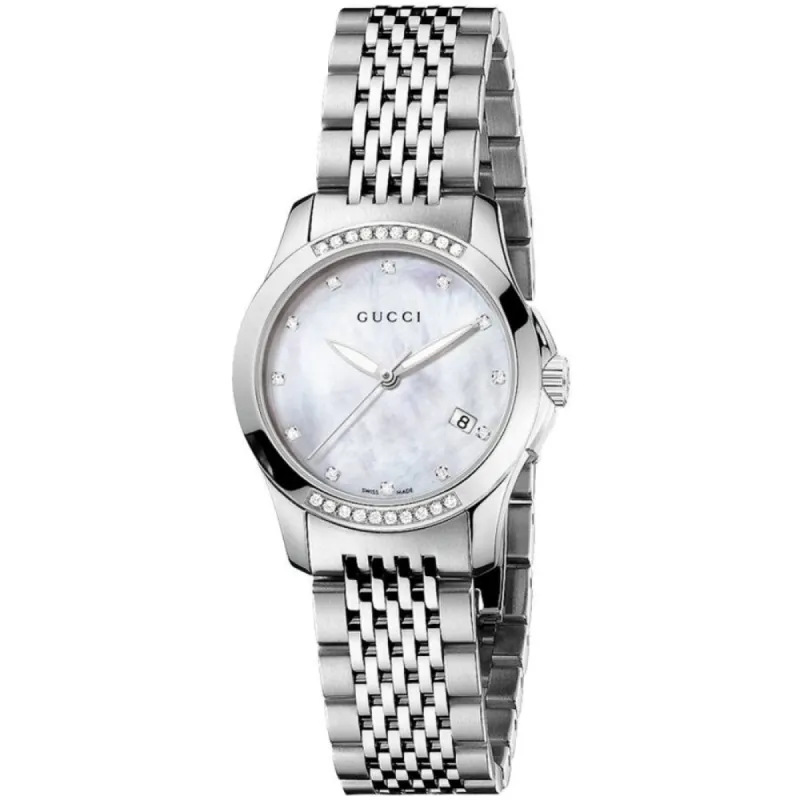 Gucci YA126510 G-Timeless Mother of Pearl Ladies Watch sold by Watch & Watch