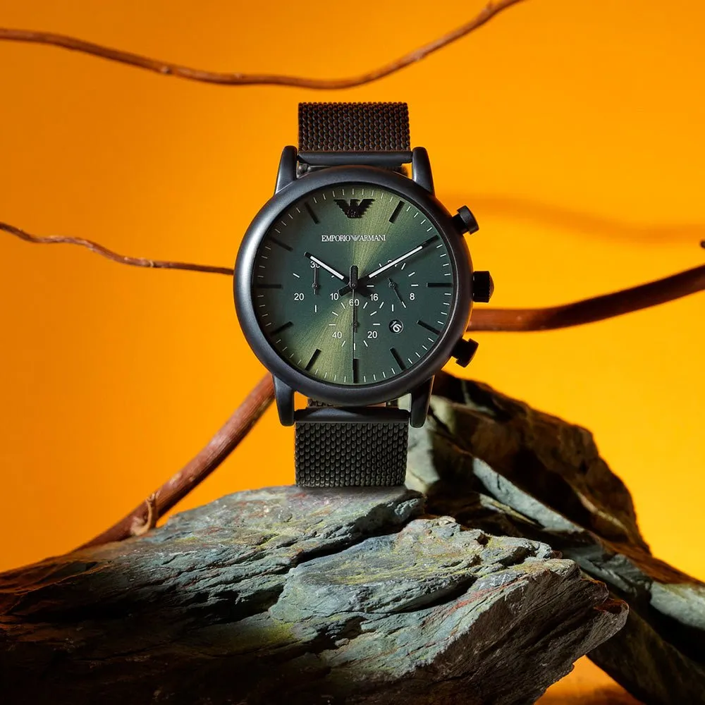 Emporio Armani AR11470 Black and Luigi Green Chronograph Quartz Men’s Watch sold by Watch & Watch product image thumbnail 4