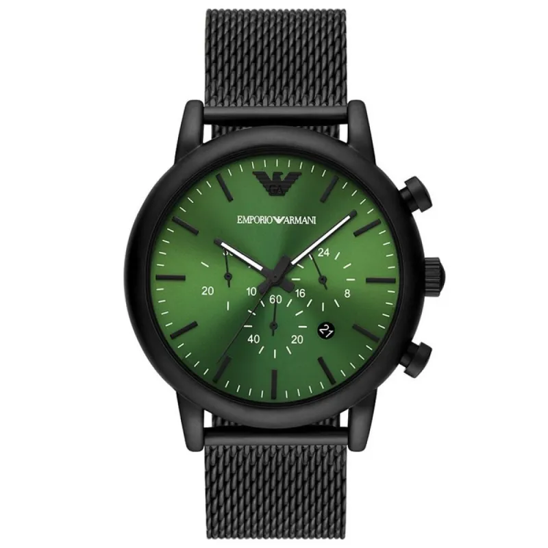 Emporio Armani AR11470 Black and Luigi Green Chronograph Quartz Men’s Watch sold by Watch & Watch
