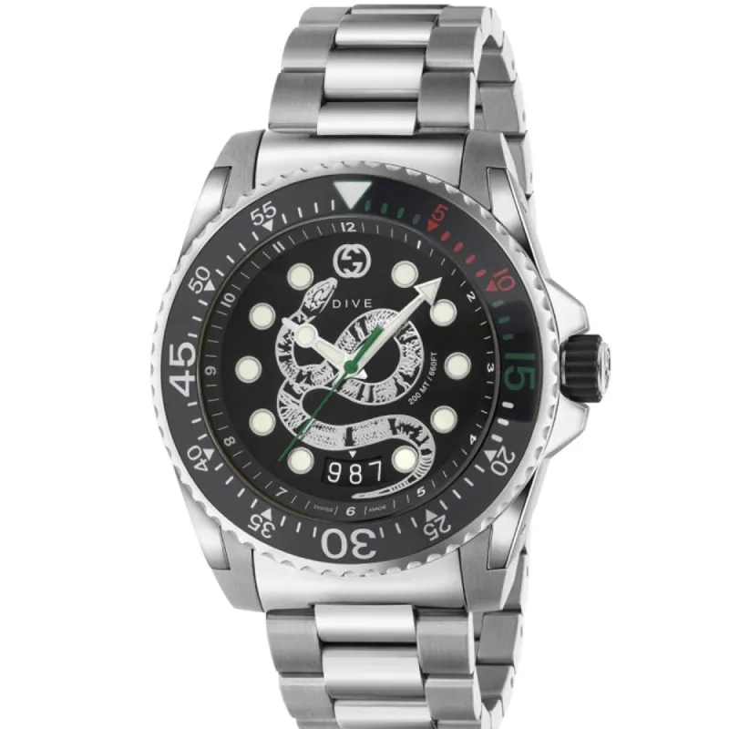Gucci YA136218 Black Snake Dial Men's Watch sold by Watch & Watch