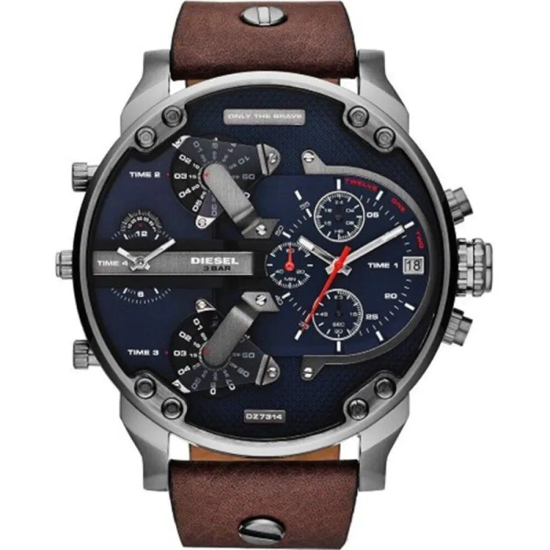 Diesel DZ7314 Mr Daddy Dual Time Chronograph Navy Blue Dial Men's Watch sold by Watch & Watch
