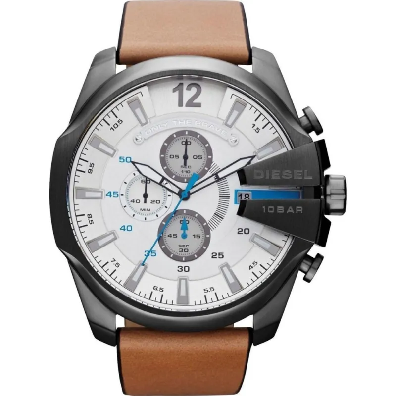 Diesel DZ4280 Mega Chief Brown Leather Men's Watch sold by Watch & Watch