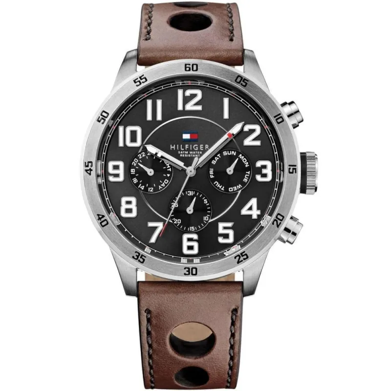 Tommy Hilfiger 1791049 Trent Multifunction Brown Leather Men's Watch sold by Watch & Watch
