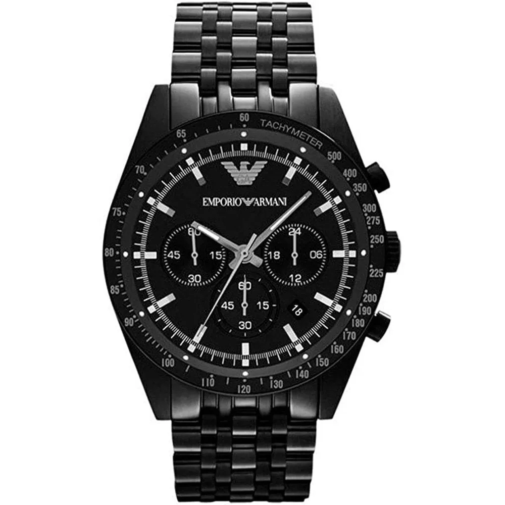 Emporio Armani AR5989 Tazio Chronograph Men's Watch Black sold by Watch & Watch