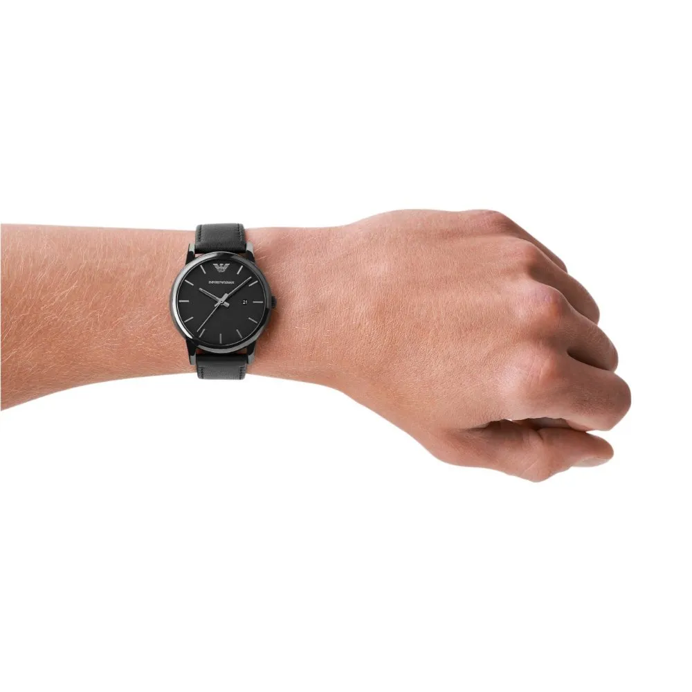 Emporio Armani AR1732 Luigi Classic Black Leather Strap Men's Watch sold by Watch & Watch product image thumbnail 4