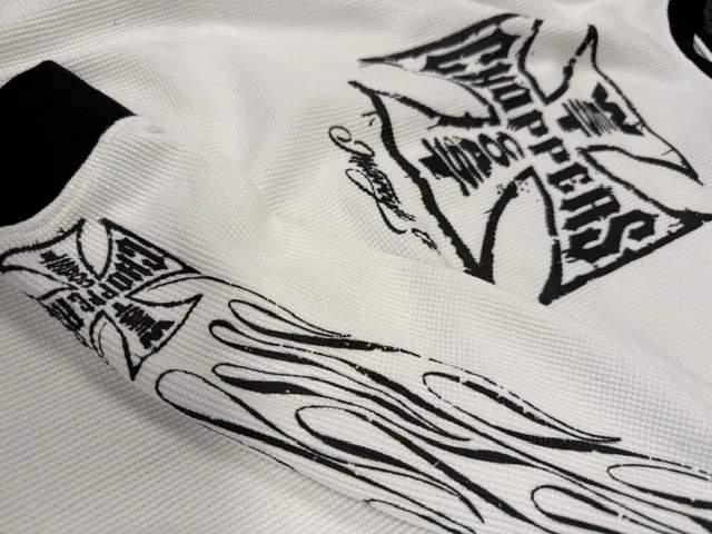 WCC WORN CROSS WAFFLE LONG SLEEVE - WHITE sold by West Coast Choppers product image thumbnail 3