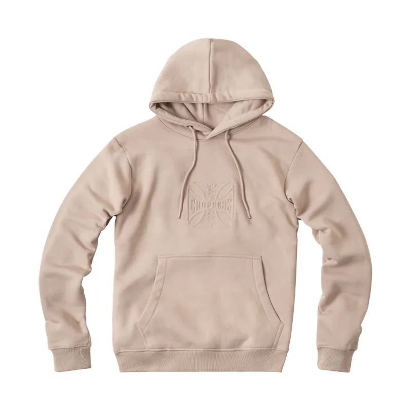 WCC Embossed Sweat Hoody - Beige made by West Coast Choppers