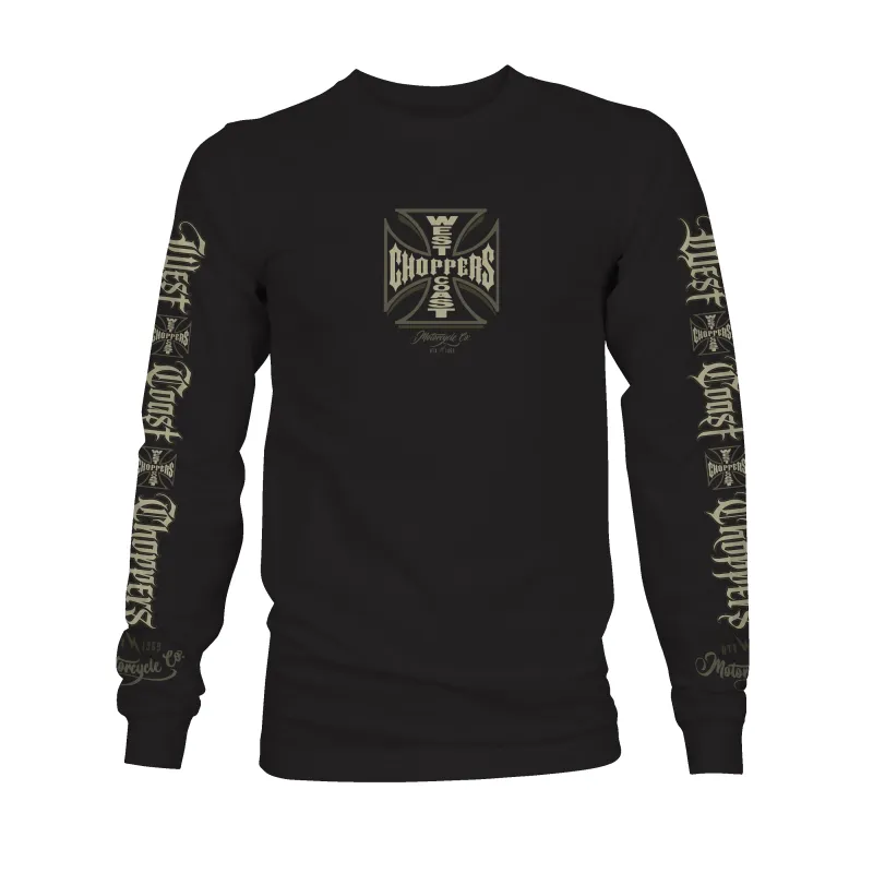 WCC GANGSCRIPT LONG SLEEVE - BLACK made by West Coast Choppers