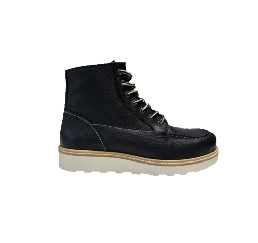 WCC RIGID LEATHER BOOTS - TUMBLE BLACK made by West Coast Choppers