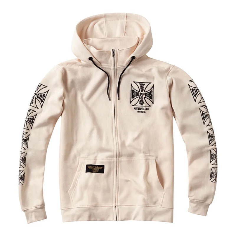 WCC DOMINATOR EMBROIDERED HOODY - BEIGE made by West Coast Choppers