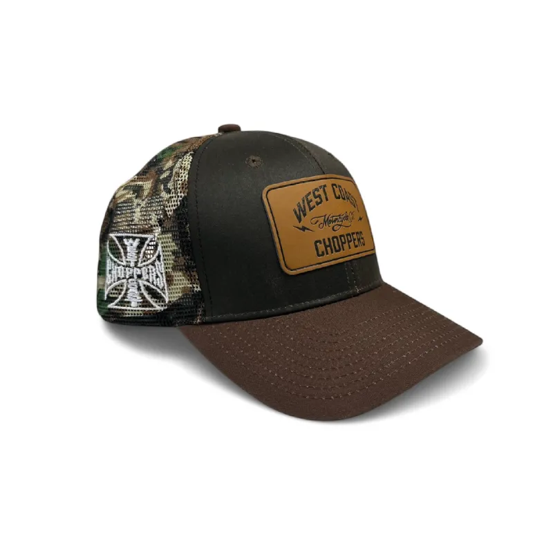 WCC HUNTER TRUCKER HAT - BROWN/HUNTER CAMO made by West Coast Choppers