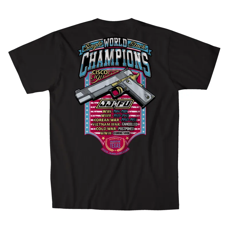 JJFU Cisco 1911 Single Stack World Champions Tee - Black made by West Coast Choppers