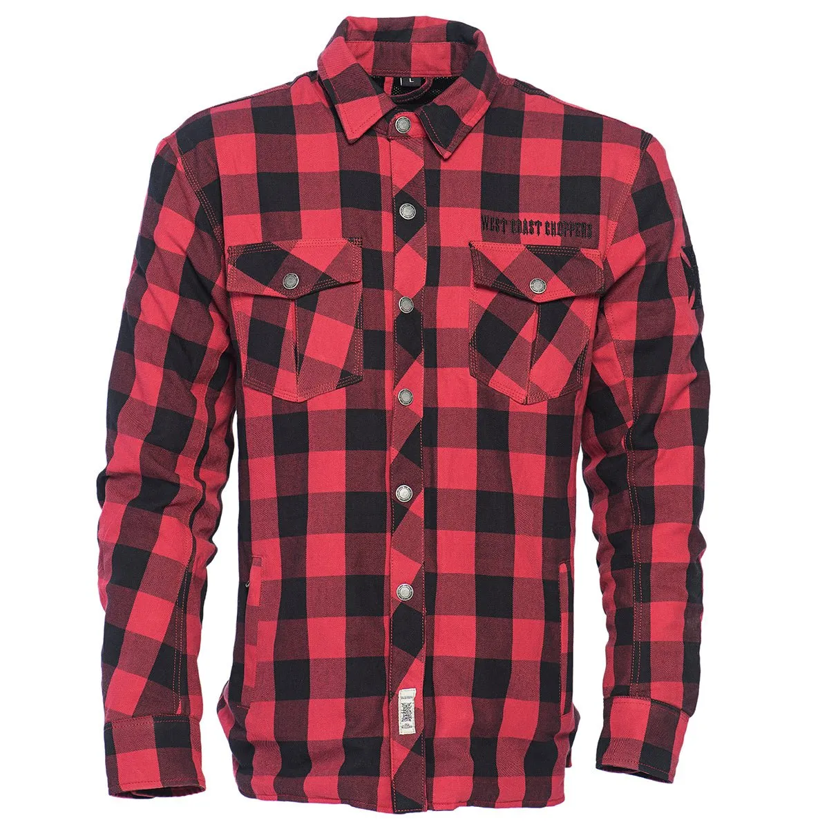WCC - DOMINATOR KEVLAR RIDING FLANEL SHIRT - RED/BLACK sold by West Coast Choppers