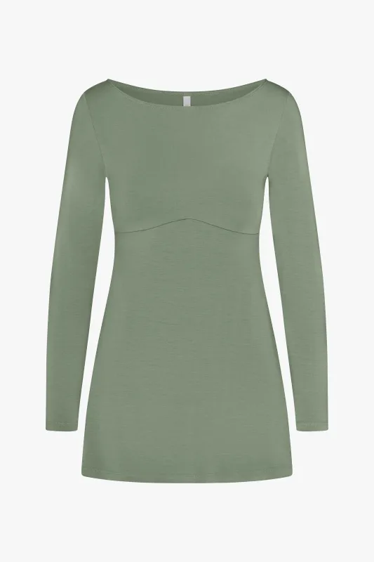 BOATNECK DRESS IN SAGE made by Ratboi