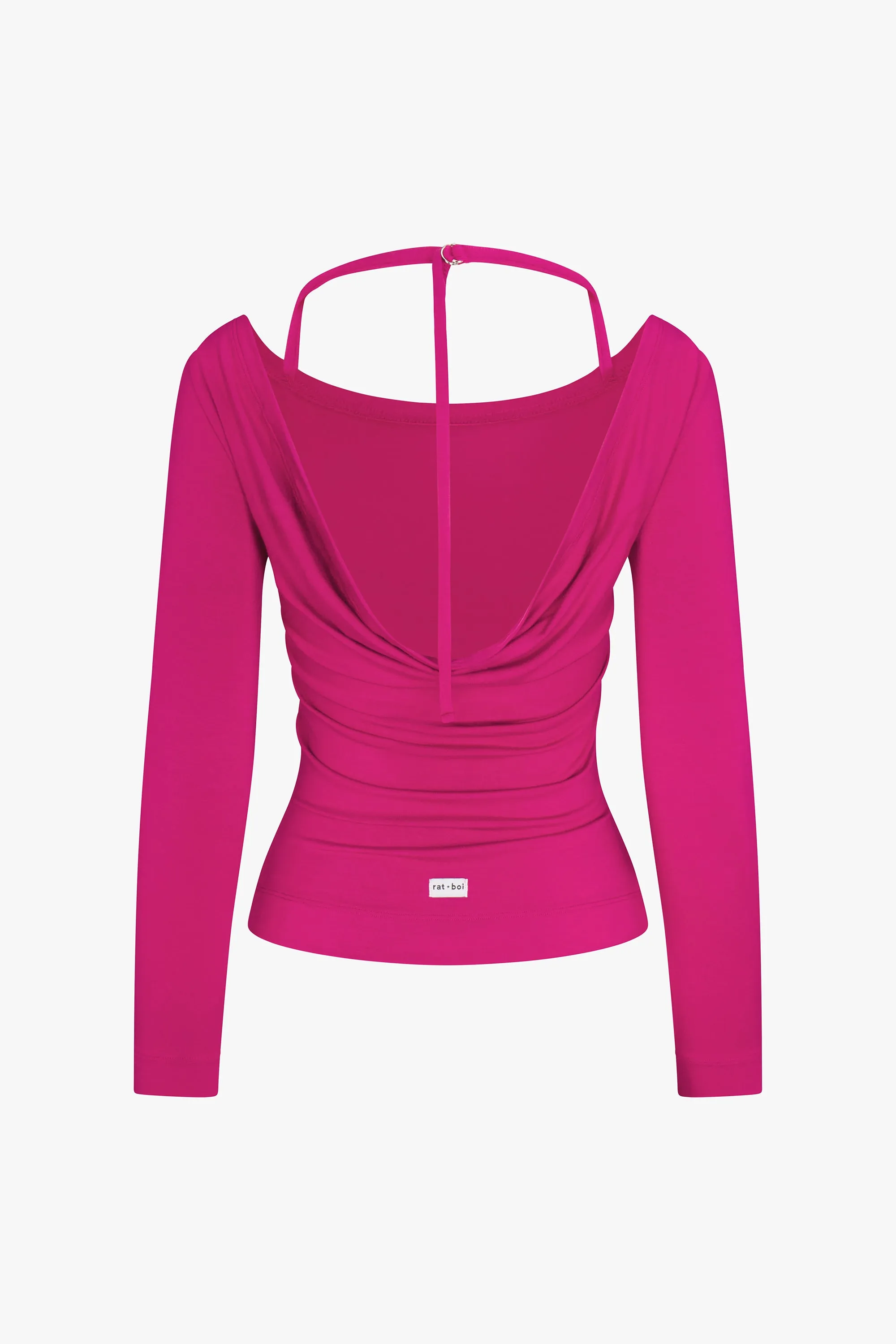 COWL BACK LONG SLEEVE IN MAGENTA sold by Ratboi product image thumbnail 4