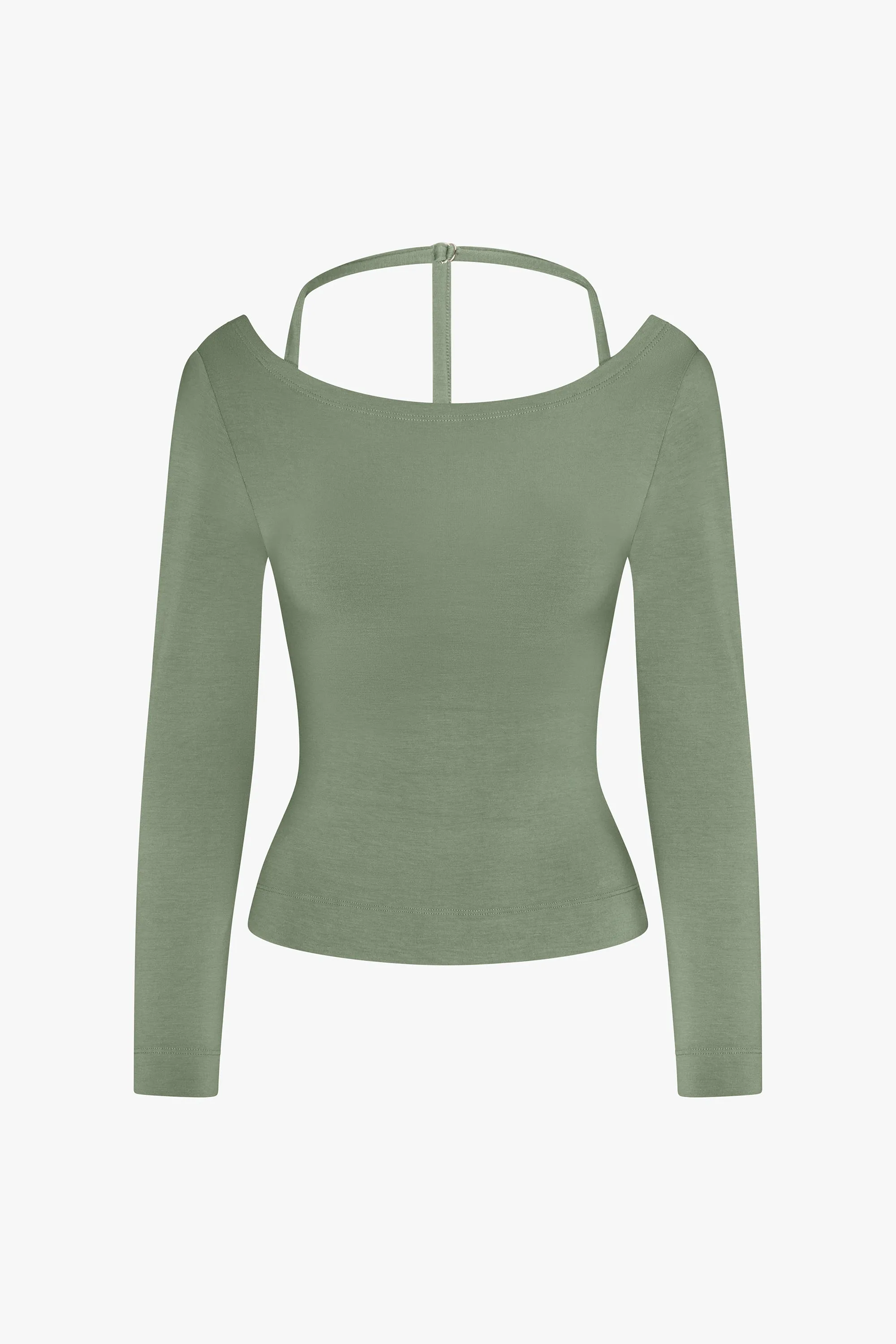 COWL BACK LONG SLEEVE IN SAGE sold by Ratboi