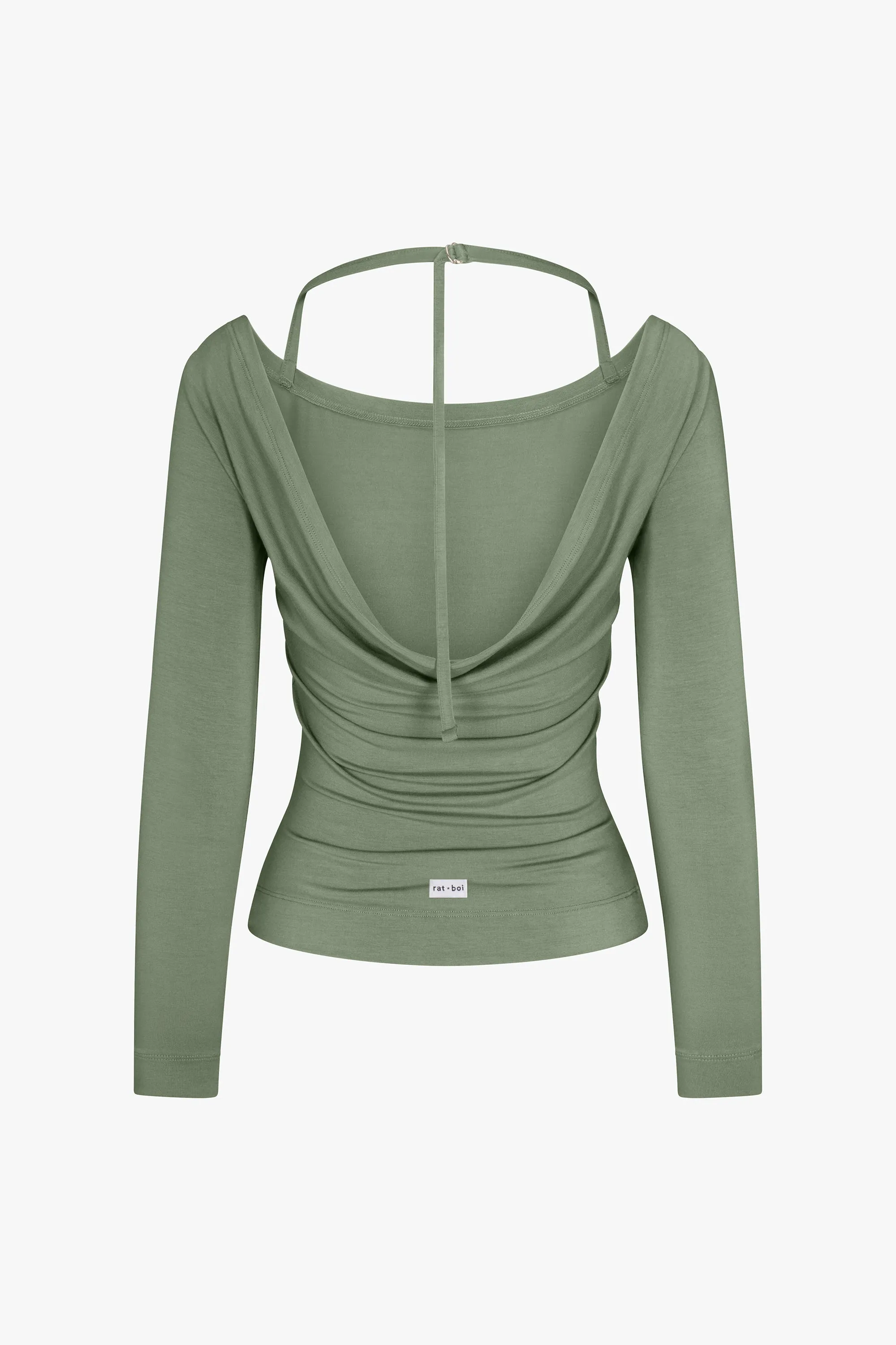 COWL BACK LONG SLEEVE IN SAGE sold by Ratboi product image thumbnail 4